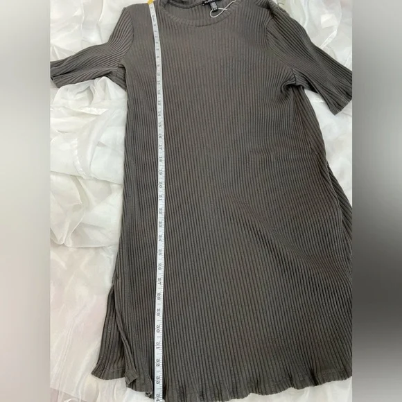 Eileen Fisher Sweater Dress Womens Gray Ribbed Stretch Lagenlook Size XL NWOT - Picture 9 of 11